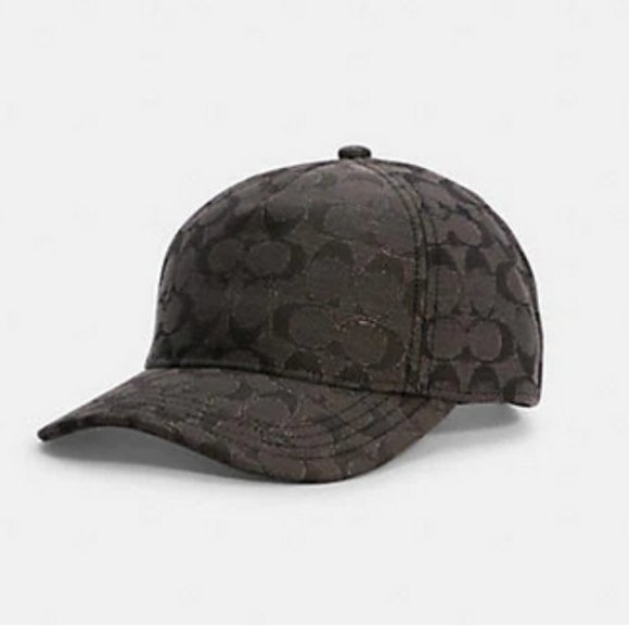 Coach Baseball Hat In Metallic Signature, Black/Gunmetal - Picture 2 of 13